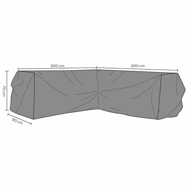 Möbelskydd hörnsoffa svart V260/H260D90H70 andas