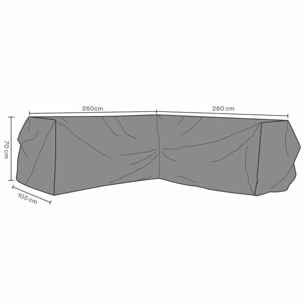 Möbelskydd hörnsoffa svart V260/H260D105H70 andas