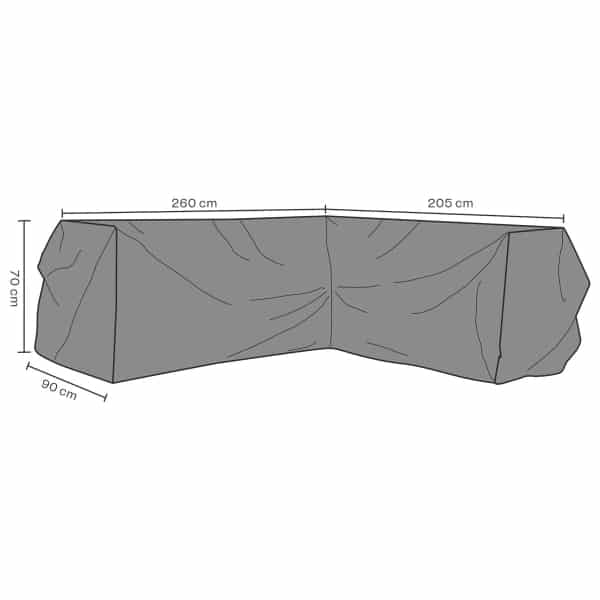 Möbelskydd hörnsoffa svart V205/H260D90H70 andas