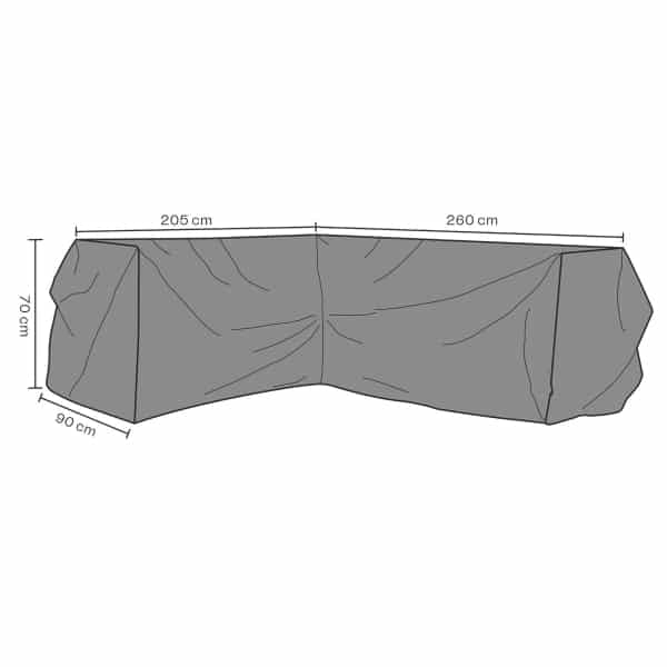 Möbelskydd hörnsoffa svart V260/H205D90H70 andas
