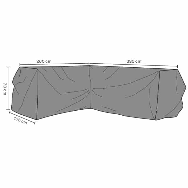 Möbelskydd hörnsoffa svart V335/H260D105H70 andas