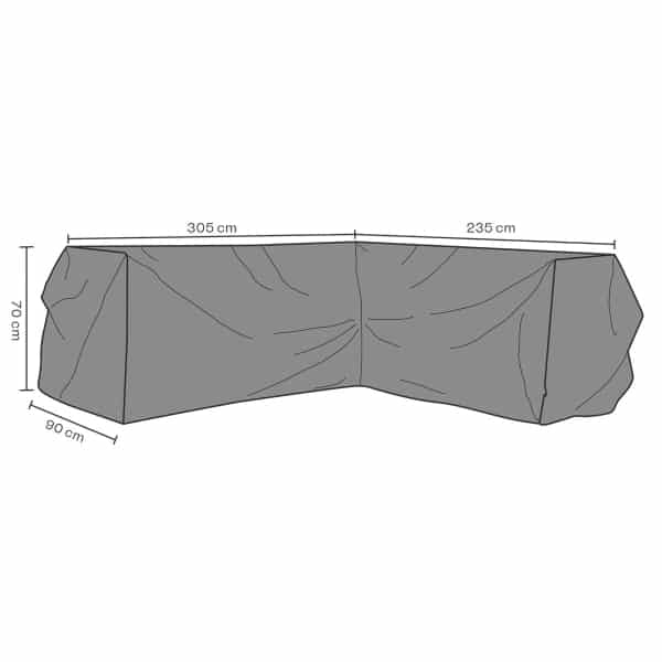Möbelskydd hörnsoffa svart V235/H305D90H70 andas