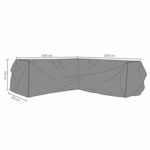 Möbelskydd hörnsoffa svart V235/H235D90H70 andas